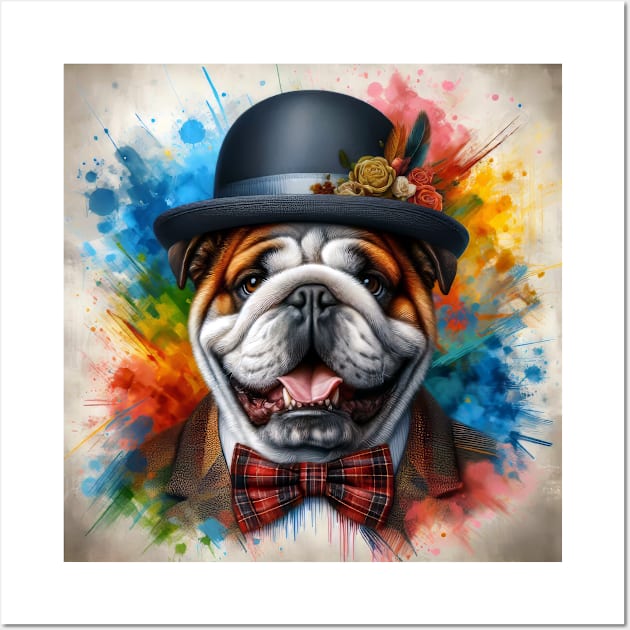 English Bulldog Splash Art Wall Art by Automotive_King